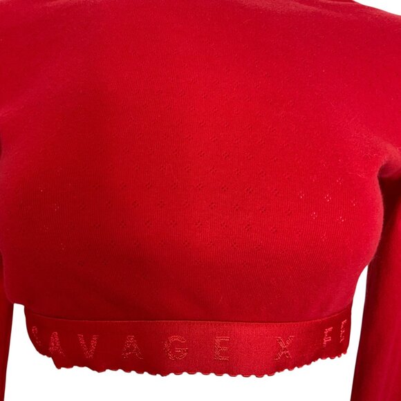 Savage X Fenty Cotton Jersey Sleep Pant & Cotton Jersey Crop Top Set L Pajamas - Picture 11 of 14